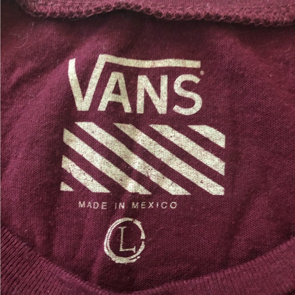 Vans Logo T Shirt in Maroon Women’s Size L - Picture 5 of 7